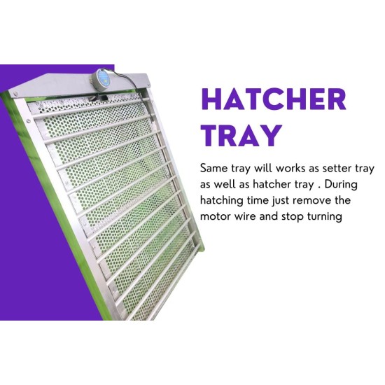  Hatchpro 42 eggs incubator for egg hatching machine | with aluminum turning tray | Fully automatic egg incubator and ABS Fibre Body (42 Eggs Capacity)